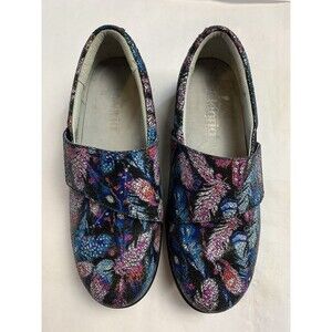 Alegria Lauryn Womens Clog Floral/Leaf Pink/Blue/Black Nurse Shoes Size 38 (8)